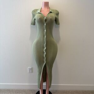 L*Space Sage Button-Down Midi Dress